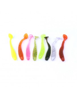 50 Pcs Lure Bait Spiral T-tail 5cm Sea Fishing Artificial Soft Fish Accessories