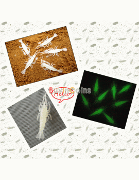 2Pcs Noctilucent Soft Baits Shrimp Fishing Simulation Luminous Prawn Lure Bait