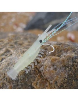 5pcs Luminous Shrimp Baits Fishing Lure Single Hook Tackle Crank