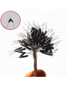 50 Pcs Eight Bifurcation Accessory Double Hooks Contactor Fishing Line Device Space Fork Rotary Line Tie Tool