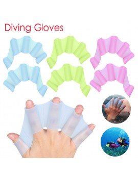 1 Pair Silicone Swim Webbed Gloves Training Diving Gloves Swimming Equipment for Women Men Kids