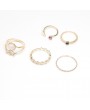 5Pcs/Set Vintage Bohemian Gypsy Ring Set Geometric Joint Midi Finger Knuckle Rings Jewelry