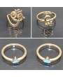 8Pcs/Set Bohemian Sliver Plated Knuckle Turquoise Elephant Snake Open Midi Ring