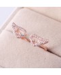 Charming Adjustable Angel Wing Ring Crystal Rhinestone Zircon Silver/Gold Plated Rings Women Jewelry