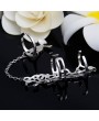Silver Gold Plated Multiple Finger Stack Knuckle Band Crystal Flower Ring Women's Fashion Jewelry Gift