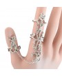 Silver Gold Plated Multiple Finger Stack Knuckle Band Crystal Flower Ring Women's Fashion Jewelry Gift