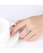1/2/3/4 Row Silver Plated Crystal Rhinestones Elastic Adjustable Rings Women's Fashion Jewelry Gift