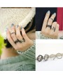 4 Pcs Hot Fashion Punk Women Black Silver Above Band Midi Knuckle Ring Rings Set