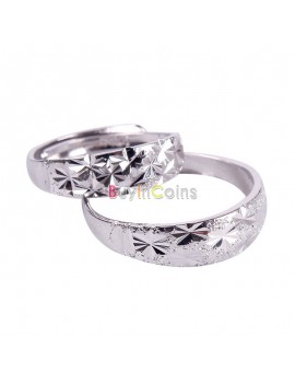 Hot Unique Women Man Couple Silver Plated Star Open Elastic Ring Wedding Jewelry