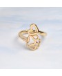 Fashion Hollow Paw Print Love Heart Ring Open Adjustable Rings Dog Cat Pet Animal Jewelry