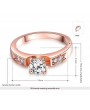 Womens 18K Rose Gold Plated Round Diamond Crystal Solitaire Ring Charm Jewelry