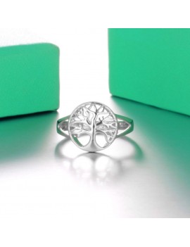 Women Unique Classic Tree of Life Silver Ring Fashion Hollow Lady Jewelry Gift Accessories