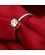 Classic Engagement Claw Ring White Sapphire 10K White Gold Filled Women Sz 5-12