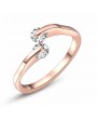 Fashion Womens Double Zircon 18k Rose Gold Plated Diamond Crystal Ring Jewelry