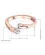 Fashion Womens Double Zircon 18k Rose Gold Plated Diamond Crystal Ring Jewelry