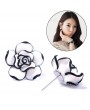 1 Pair Elegant Fashion Cute Women Lady Girls Black & White Rose Flower Stud Earrings