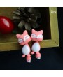 1Pc 3D Women Kids Colorful Ceramic Fox Animal Ear Stud Earrings Cartoon Jewelry