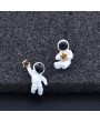 2018 New Fashion Astronaut Ear Stud Silicone Asymmetric Earring Creative Space Star Earring Jewelry Gift For Women Girls