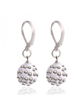 10MM Silver Hot Women Jewelry Crystal Rhinestone Pearl Ear Stud Dangle Earrings