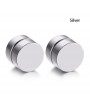 1 Pair Men 8MM Stainless Steel Magnetic Clip On Ear Stud Earrings No Piercing Jewelry