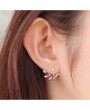 1 Pair Fashion Vintage Rhinestone Leaves Ear Studs Screw Back Women  Earrings
