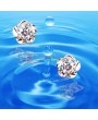 Fashion 1/3Pair Sterling Silver Platinum Plated Crystal Flowers Ear stud Earrings Women Girl Gift