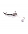 1Pair Fashion Silver Angel Wing Crystal Earrings Drop Dangle Ear Stud Clip Cuff