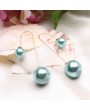Fashion Pearl Drop Dangle Long Chain Threader Double-Sided Earrings Jewelry