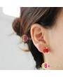 Fashion Sweet Lovely Crystal Rhinestone Apple Core Ear Studs Earrings