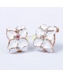 Fashion New 1 Pair Women Cute Gardenia Flower Crystal Ear Studs Rhinestone Earrings Ear Hoop Buckle