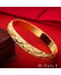 1 Pc Openable Luxury Dubai Gold Bangles Women's Caved Bracelet Fashion Jewelry Gift