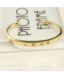 Fashion Women Gold Silver Plated LOVE Bracelet Jewelry Charm Cuff Bangle Gift