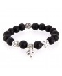 Natural Cross Blackstone Bracelet Gemstone Beads Stylish Elegant Quality Women