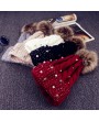 Fashion Women Lady Faux Fur Ball Beanie Winter Warm Crochet Knitted Hat Cap