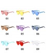 Love Heart Shape Sunglasses Women Rimless Frame Tint Clear Lens Colorful Sun Glasses Red Pink Yellow Shades