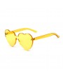 Love Heart Shape Sunglasses Women Rimless Frame Tint Clear Lens Colorful Sun Glasses Red Pink Yellow Shades