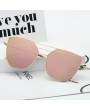 Flat Top Pink Gold Men Women Mirror Sunglasses Fashion Brand Designer Cool Sunglasses UV400