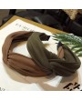Womens Headband Solid Color Twist Hairband Bow Knot Cross Tie Cloth Headwrap Hair Band Hoop