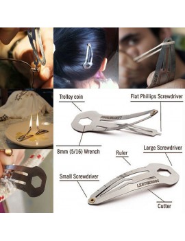Multifunction Hairpin Cutter Screwdriver Pocket Utility Stainless Steel Hair Clip EDC Tactical Tool