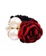 Fashion Korean Big Pearl Rose Flower Hair Rope Women Hair Styling Girls Elastic Hair Ring
