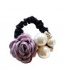 Fashion Korean Big Pearl Rose Flower Hair Rope Women Hair Styling Girls Elastic Hair Ring