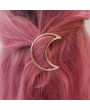 Girl Punk Hollow Out Moon Triangle Hair Clip Hairpin Clamps Gold Tone Women Fashion