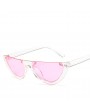 Cool Trendy Half Frame Rimless Cat Eye Sunglasses Women Fashion Clear Brand Designer Sun Glasses For Female