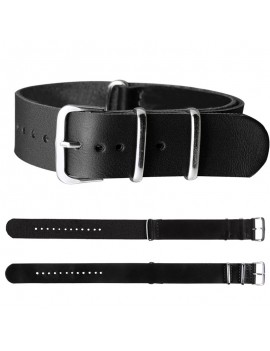 18mm/20mm/22mm Leather Wrist Watch Band Strap Mens Stainless Steel Pin Buckle