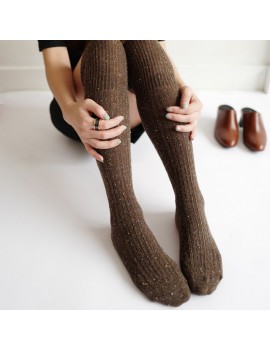Pairs Women Boot Socks Wool Cashmere Knee-High Thick Warm Girl Design
