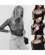 Women Summer Transparent Mesh Blouse Shirt Tops Blusas Long Sleeve Blouse Chemise Femme Casual Dot Feminine Blouse