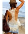 Beautiful Women White Suit Lace Crochet Swimwear Cover Up Swimwear Summer Beach Dress