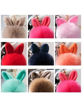 Plush Pendant Lady Bag Accessories Cute Rabbit Ears Keychain New Fashion