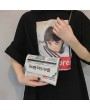 Newspaper Creative Whimsy Clutch Bag Personality Fashion Small Square Bag Shoulder Bag