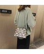 Fashion Joint-color Elegant Panelled PU Leather Shoulder Bag with Deer Toy Women Crossbody Handbag